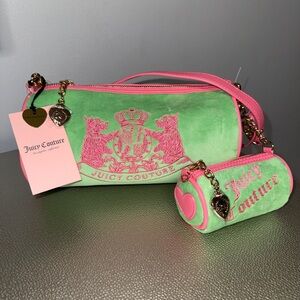 Juicy Couture Retro Green Choose Scottie Dogs Barrel Satchel NEW With Tags